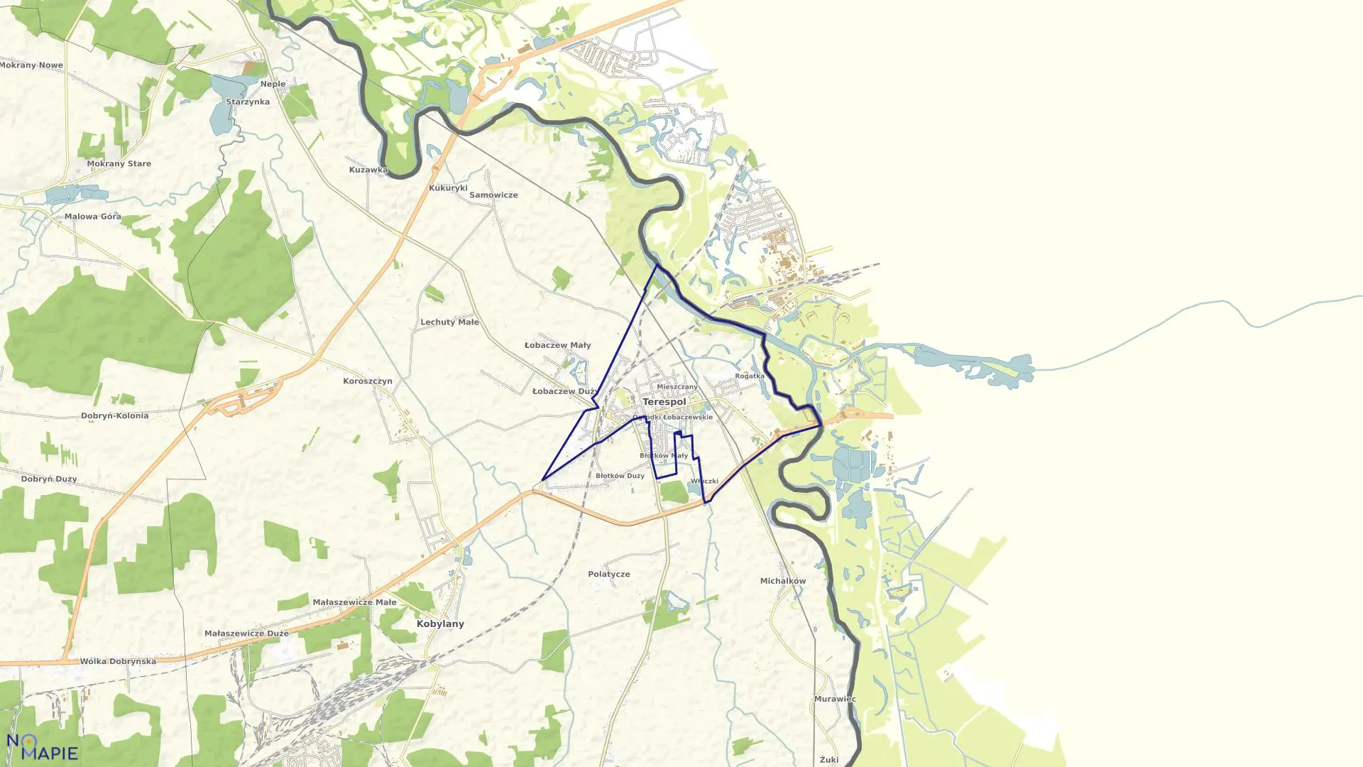 Mapa obrębu TERESPOL w mieście Terespol